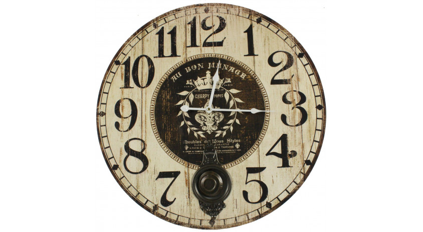 Horloge Ancienne Balancier Au Bon Ménage 58cm