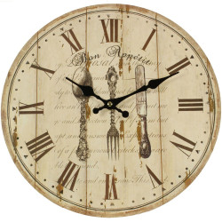 Antike Wanduhr Bon Appétit 34cm