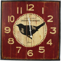 Horloge Ancienne Murale Carre Jardin Botanique 60cm