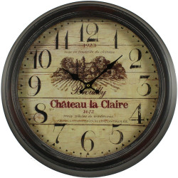 Horloge Ancienne Murale Brouilly Château La Claire 47cm