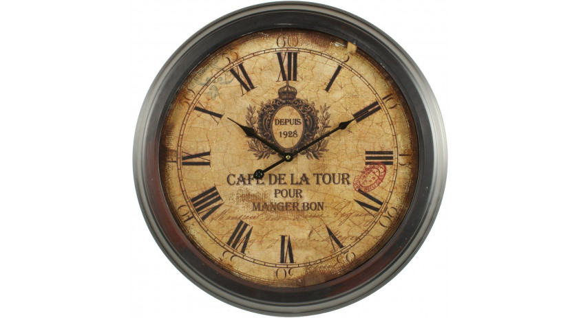 Antike Wanduhr Café De La Tour 58cm