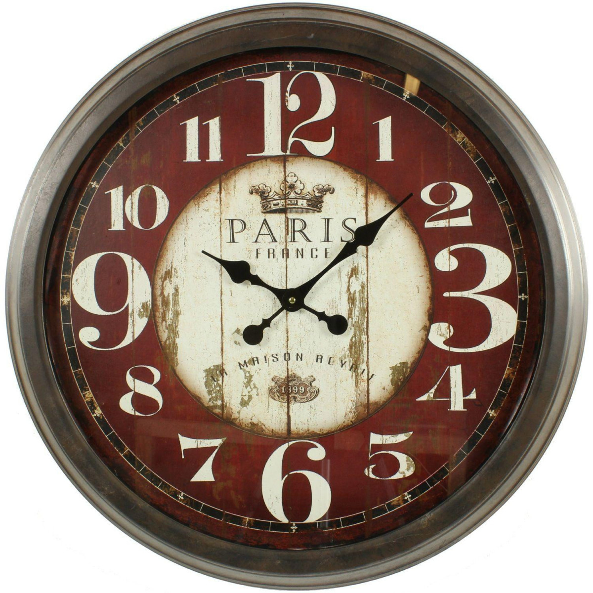 Grande Horloge Ancienne Murale Paris France 70cm