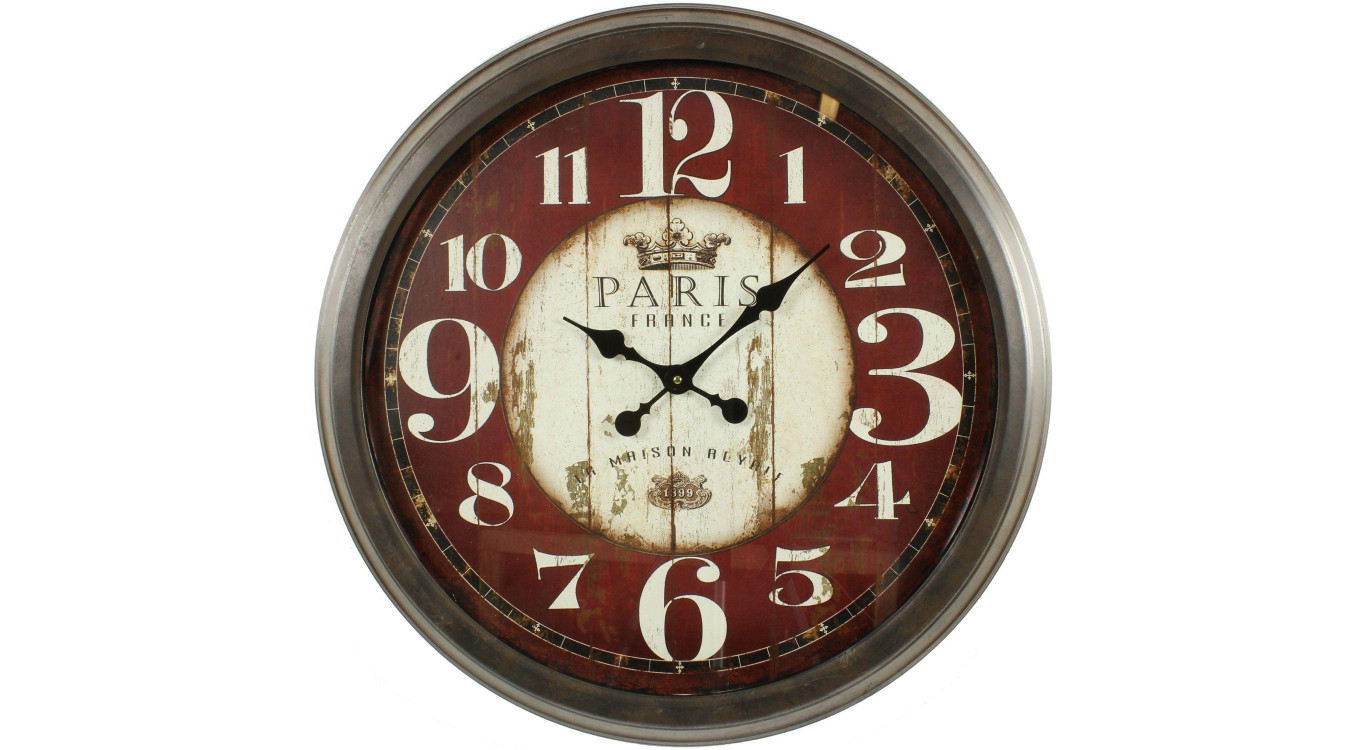 Grande Horloge Ancienne Murale Paris France 70cm