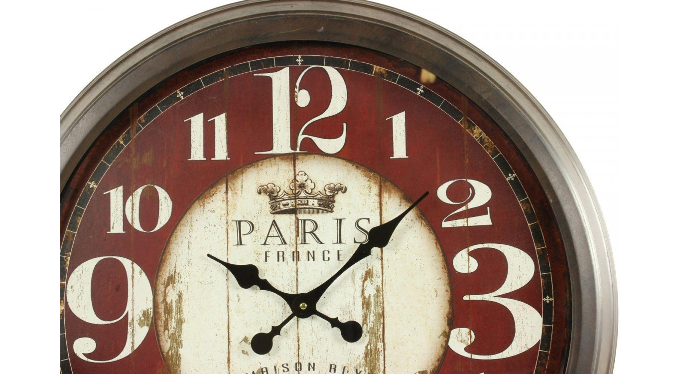 Grande Horloge Ancienne Murale Paris France 70cm