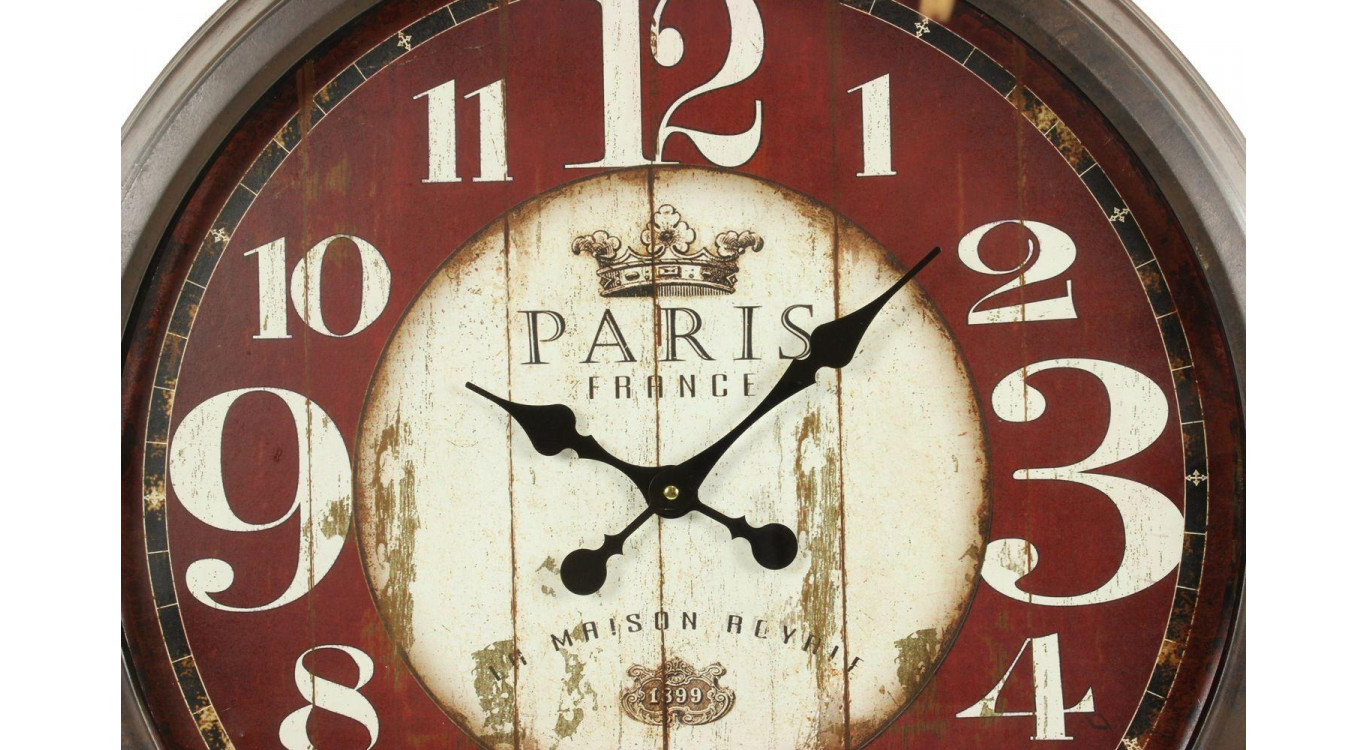 Grande Horloge Ancienne Murale Paris France 70cm