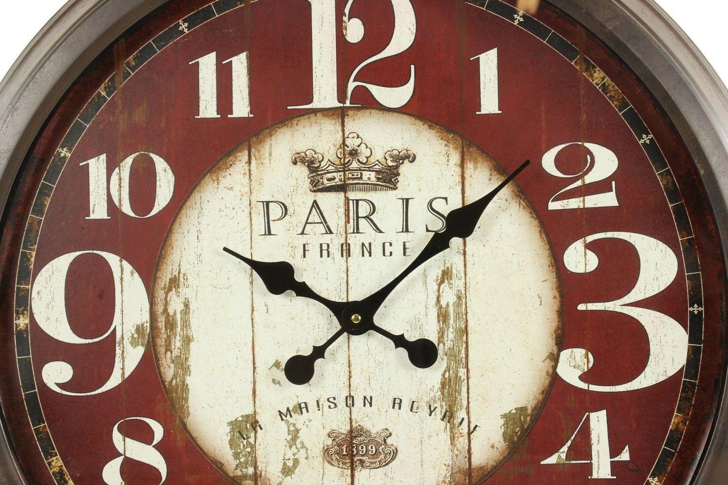 Grande Horloge Ancienne Murale Paris France 70cm