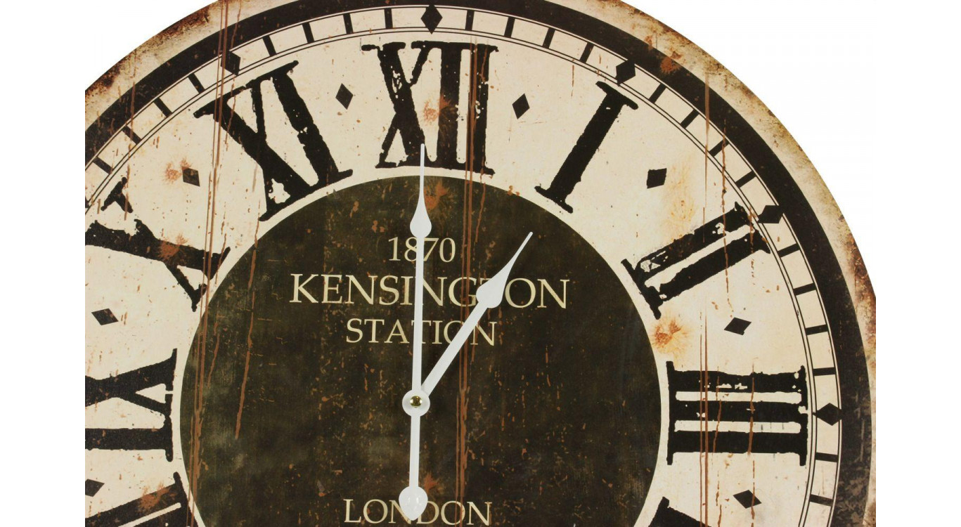 Horloge Ancienne Balancier 1870 Kesington Station London 58cm