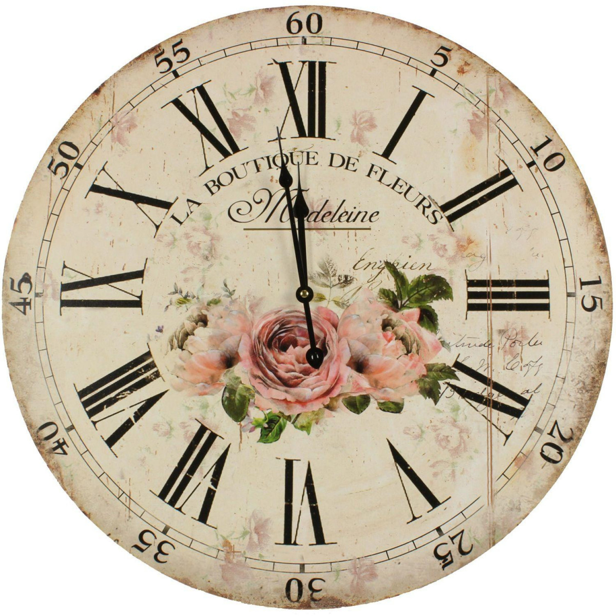 Antike Wanduhr Der Blumenladen 58cm