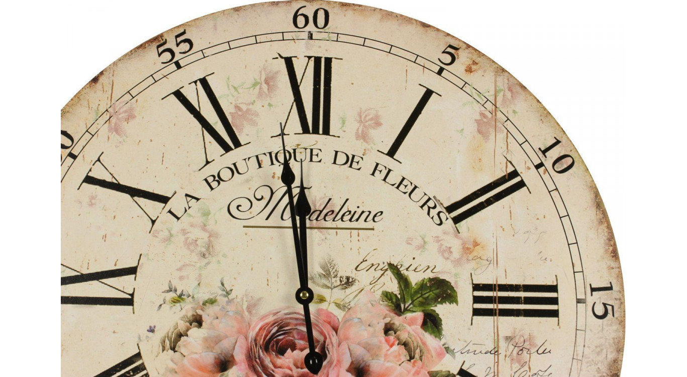 Horloge Ancienne Murale La Boutique De Fleurs 58cm