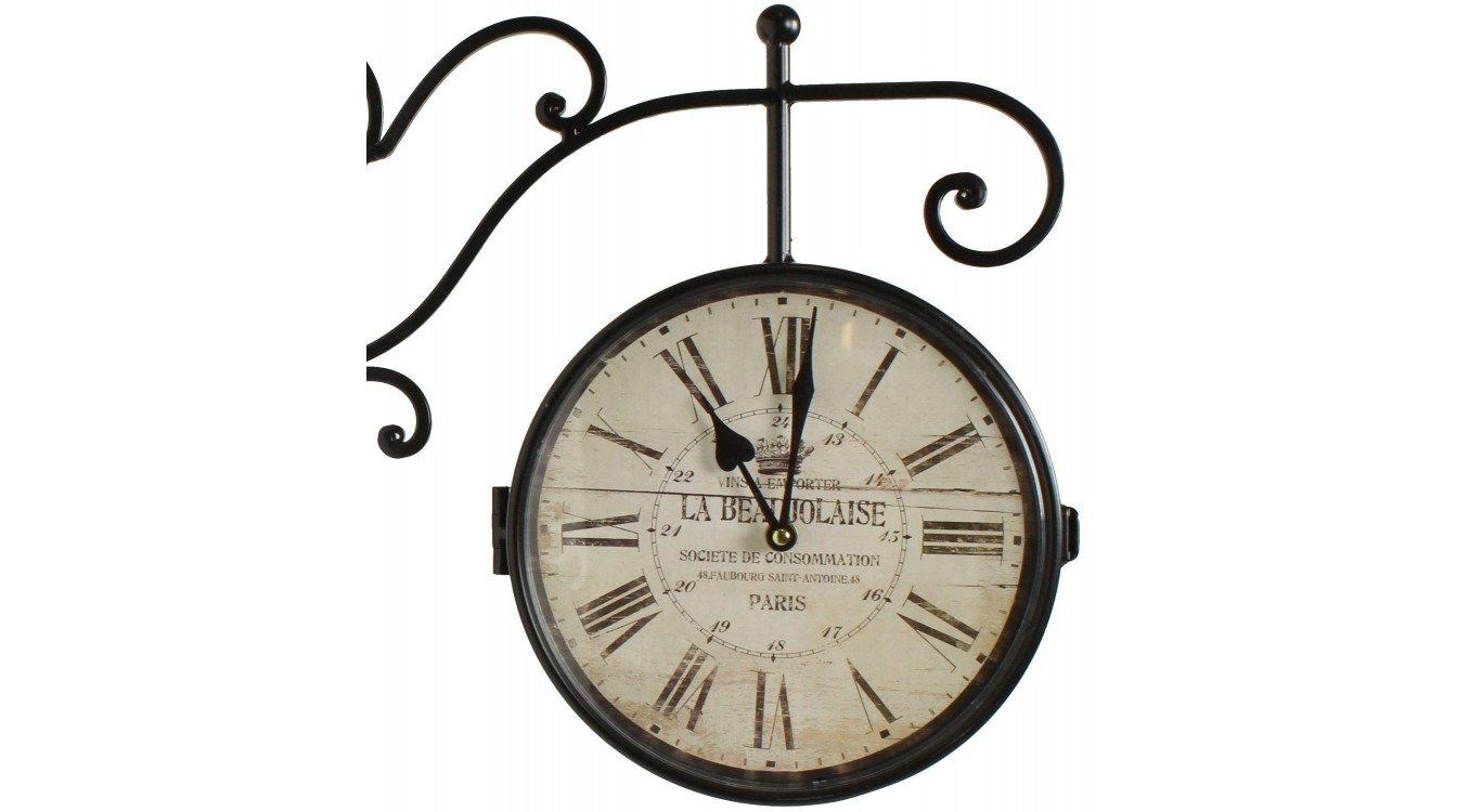 Horloge De Gare Ancienne Double Face La Beaujolaise 24cm