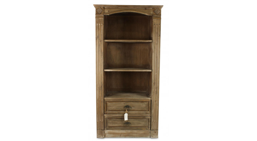 Buffet Vaisselier Rangement Bois 2 Tiroirs 81.5x38x161cm