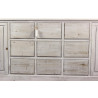 Meuble Semainier Chiffonnier Grainetier Bois 9 Tiroirs Cerusé Blanc Nu 210x54x90cm