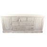 Meuble Semainier Chiffonnier Grainetier Bois 9 Tiroirs Cerusé Blanc Nu 210x54x90cm