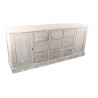 Meuble Semainier Chiffonnier Grainetier Bois 9 Tiroirs Cerusé Blanc Nu 210x54x90cm