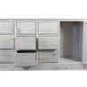 Wochenschrank Chiffonnier Grainetier Bois 9 Schubladen Cerusé Blanc Nu 210x54x90cm