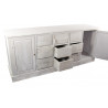 Meuble Semainier Chiffonnier Grainetier Bois 9 Tiroirs Cerusé Blanc Nu 210x54x90cm