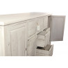 Meuble Semainier Chiffonnier Grainetier Bois 9 Tiroirs Cerusé Blanc Nu 210x54x90cm