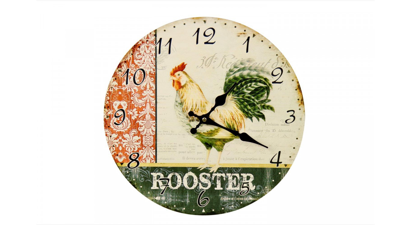 Horloge Ancienne Murale Coq 34cm