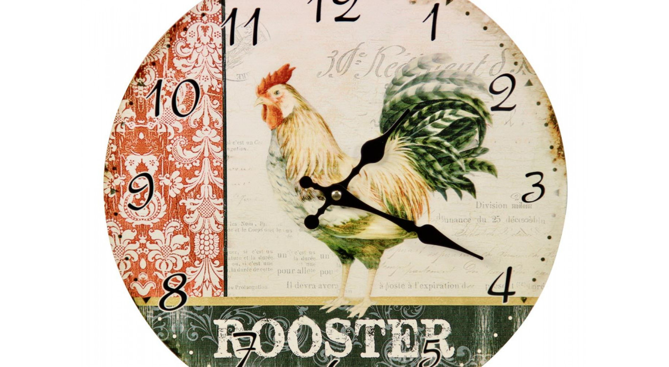 Horloge Ancienne Murale Coq 34cm