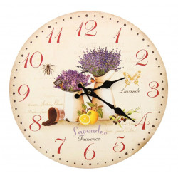 Horloge Ancienne Murale Lavande Citron 34cm