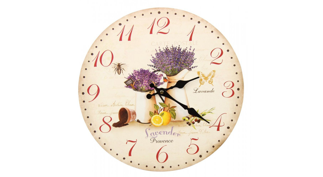 Horloge Ancienne Murale Lavande Citron 34cm