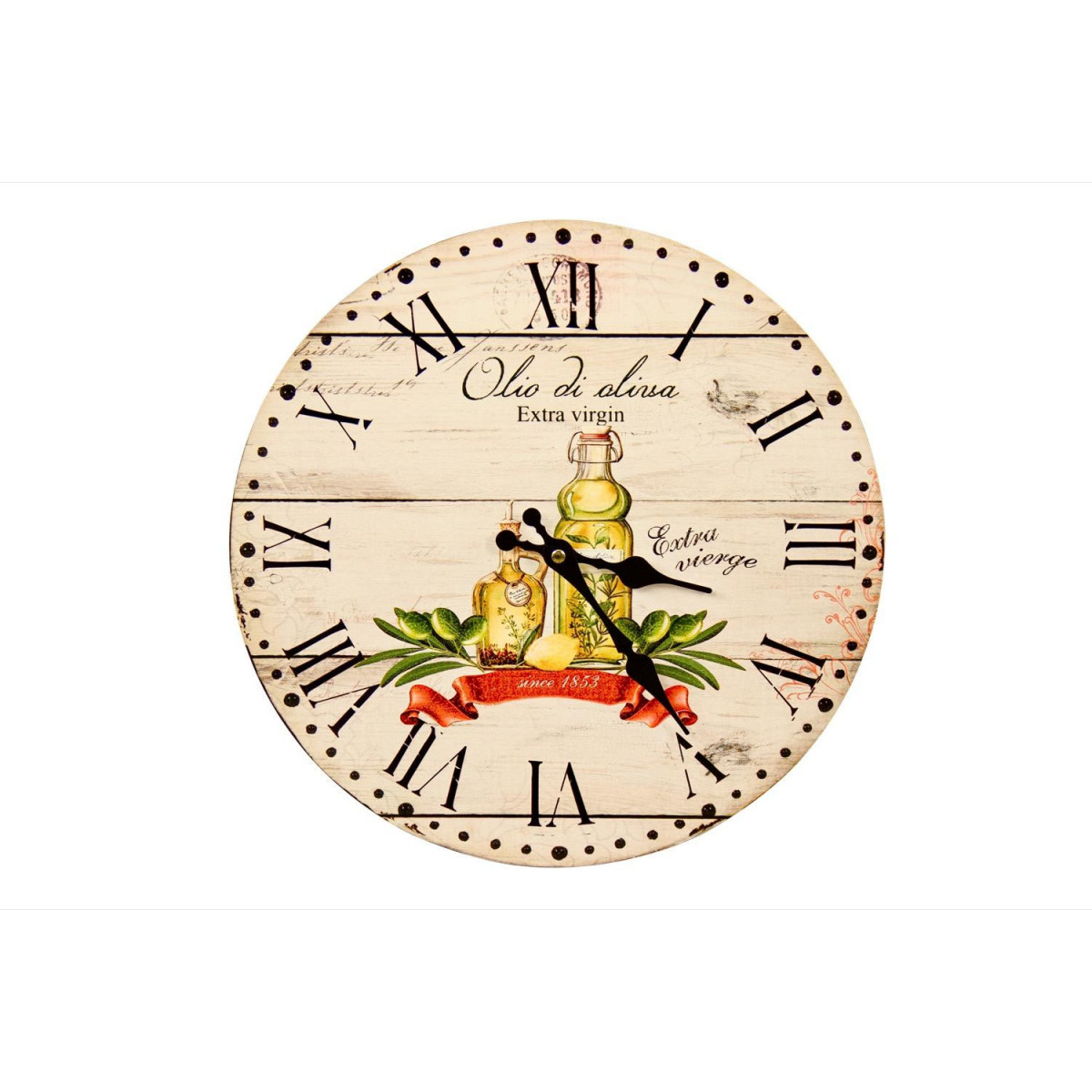 Horloge Ancienne Murale Huile d'Olive 34cm