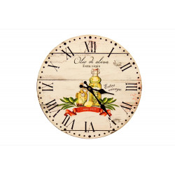 Horloge Ancienne Murale Huile d'Olive 34cm