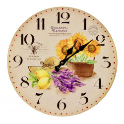 Horloge Ancienne Murale Tournesol Citron 34cm