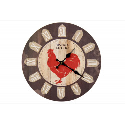 Horloge Ancienne Murale Bistrot le Coq 34cm