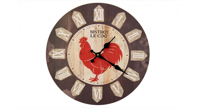 Horloge Ancienne Murale Bistrot le Coq 34cm