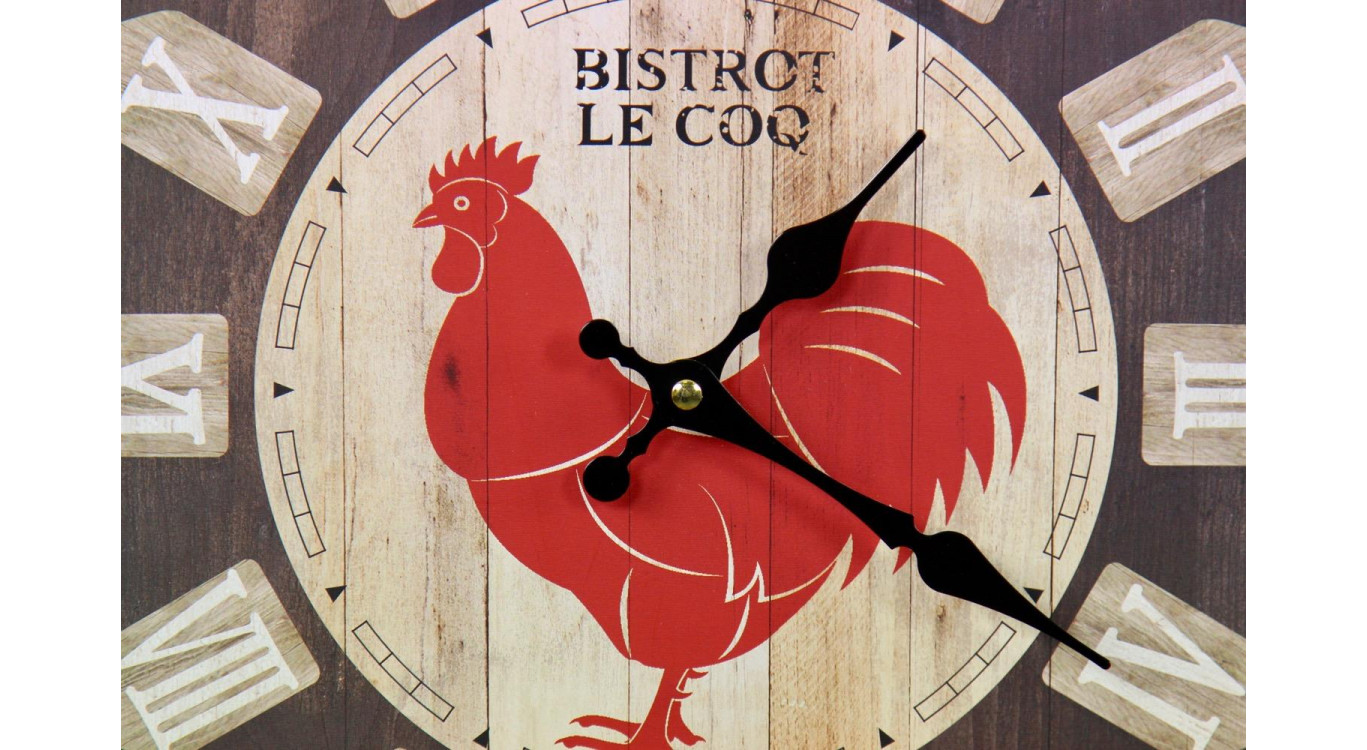 Horloge Ancienne Murale Bistrot le Coq 34cm