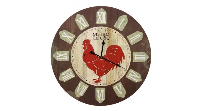 Horloge Ancienne Murale Bistrot le Coq 58cm