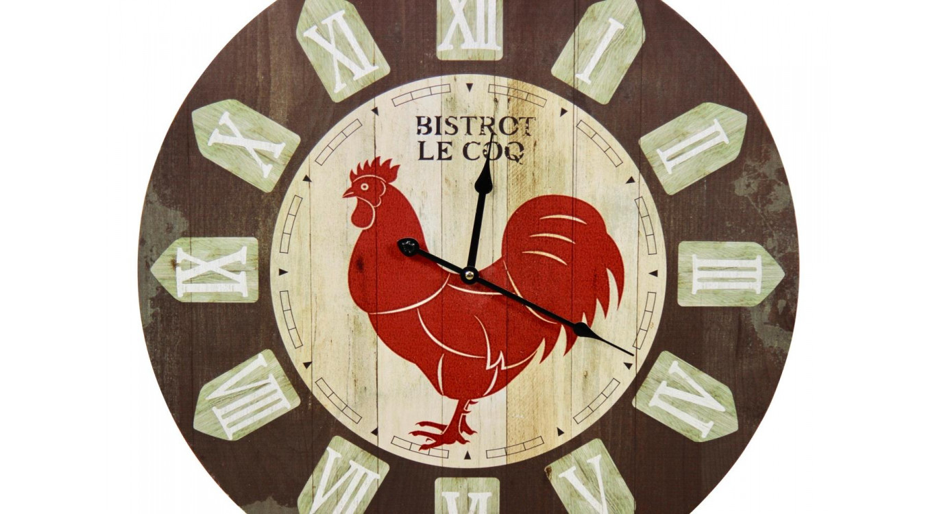 Horloge Ancienne Murale Bistrot le Coq 58cm