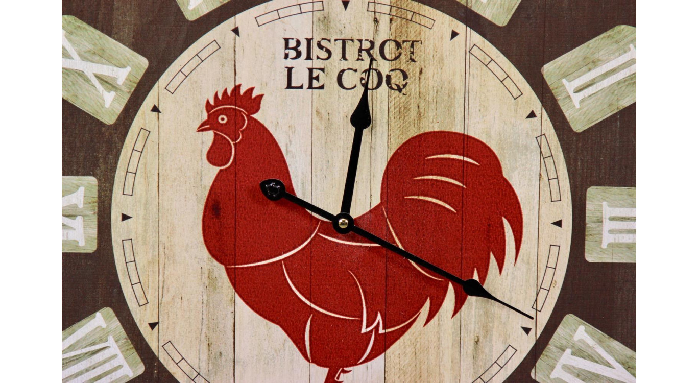 Horloge Ancienne Murale Bistrot le Coq 58cm