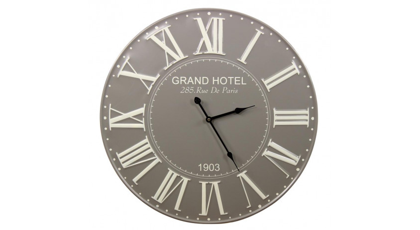 Horloge Ancienne Métal Grand Hotel 58cm