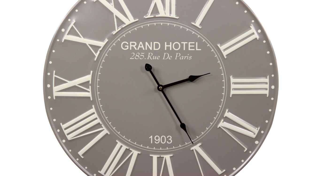 Horloge Ancienne Métal Grand Hotel 58cm