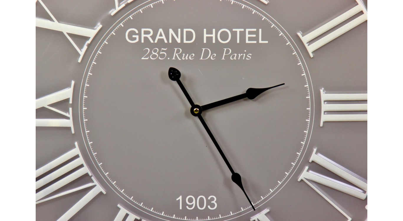 Horloge Ancienne Métal Grand Hotel 58cm