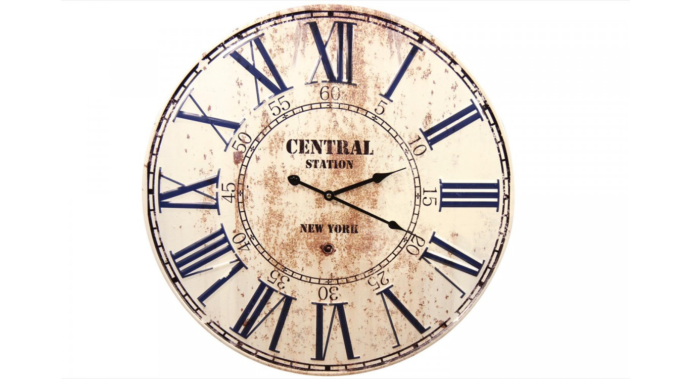 Horloge Ancienne Métal Central Station New York 58cm