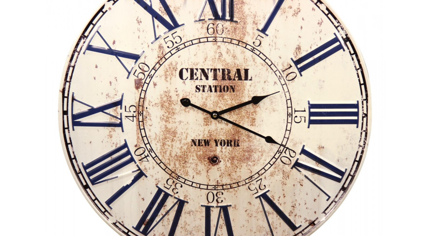 Horloge Ancienne Métal Central Station New York 58cm