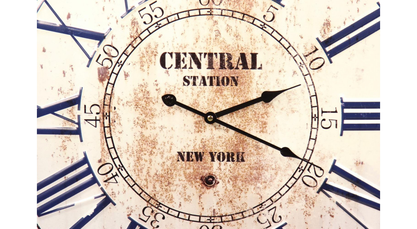 Horloge Ancienne Métal Central Station New York 58cm