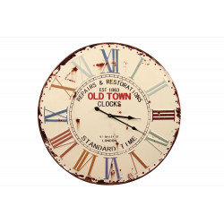 Horloge Ancienne Métal Old Town Clocks 58cm