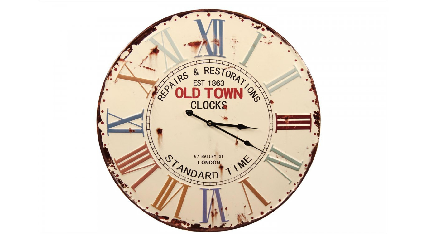 Horloge Ancienne Métal Old Town Clocks 58cm