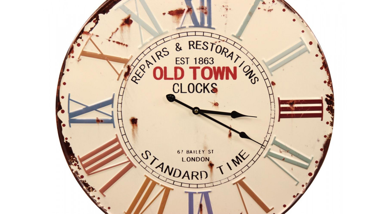 Horloge Ancienne Métal Old Town Clocks 58cm