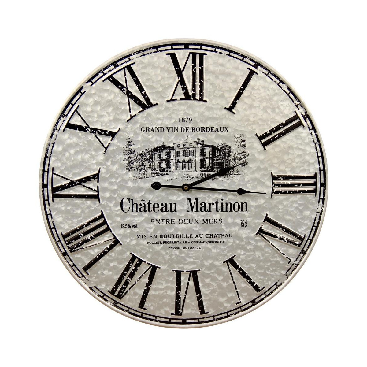 Horloge Ancienne Metal Château Martinon 58cm