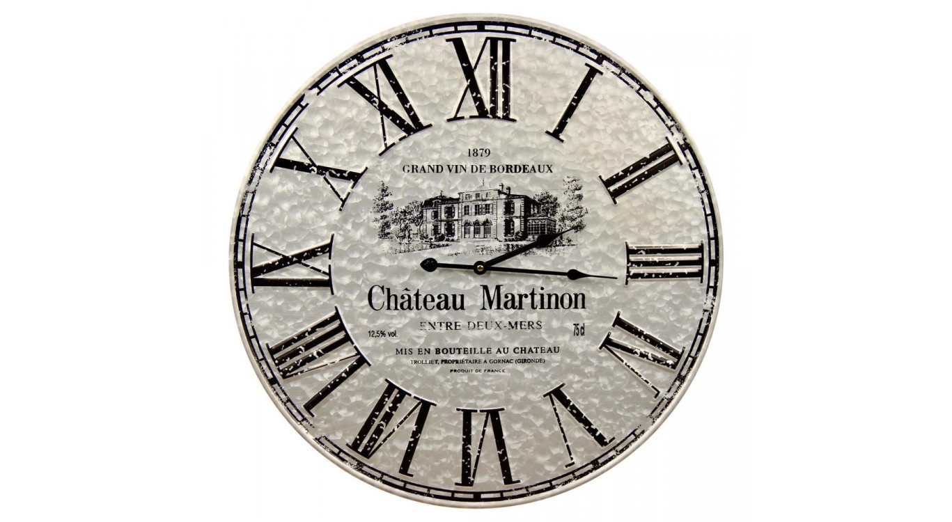 Horloge Ancienne Metal Château Martinon 58cm