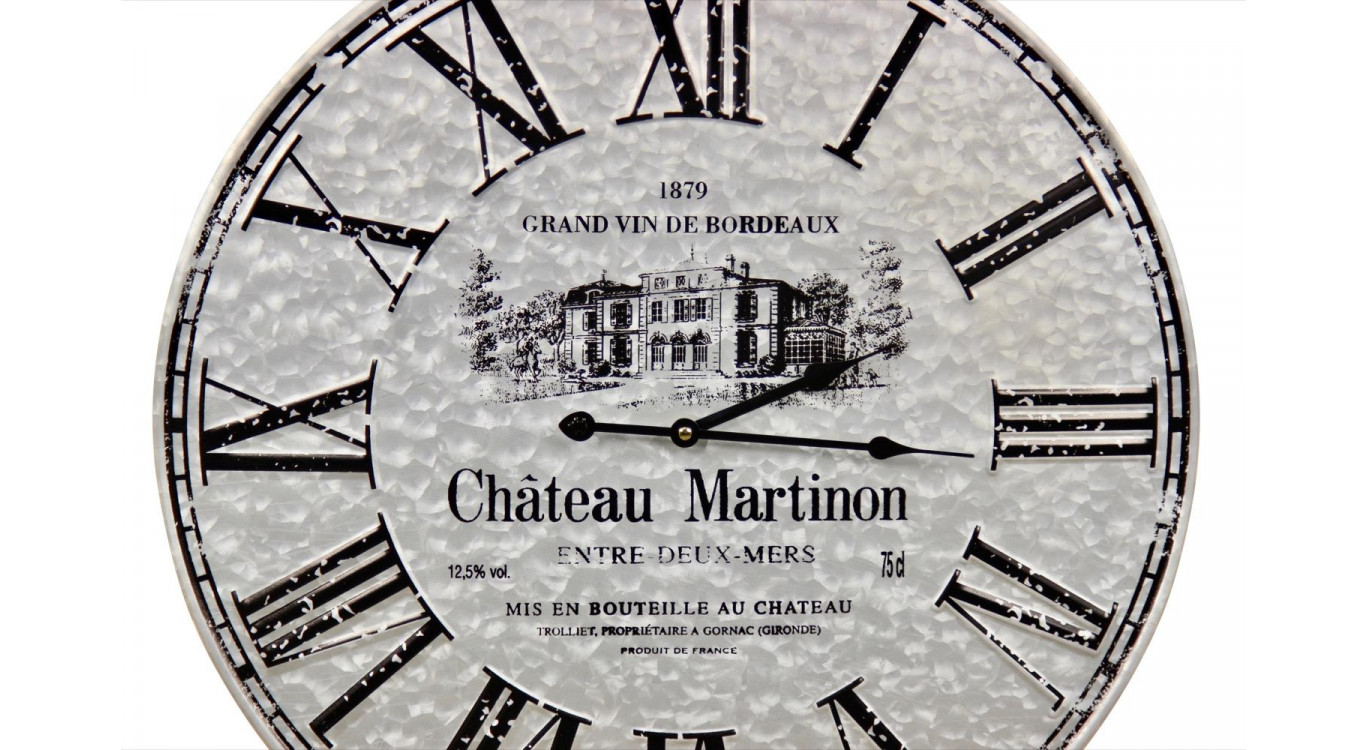 Horloge Ancienne Metal Château Martinon 58cm