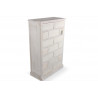 Meuble Semainier Chiffonnier Grainetier Bois Cerusé Blanc 17 Tiroirs Nu 75.5x34x116cm