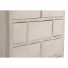 Meuble Semainier Chiffonnier Grainetier Bois Cerusé Blanc 17 Tiroirs Nu 75.5x34x116cm