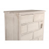 Meuble Semainier Chiffonnier Grainetier Bois Cerusé Blanc 17 Tiroirs Nu 75.5x34x116cm