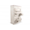 Meuble Semainier Chiffonnier Grainetier Bois Cerusé Blanc 17 Tiroirs Nu 75.5x34x116cm